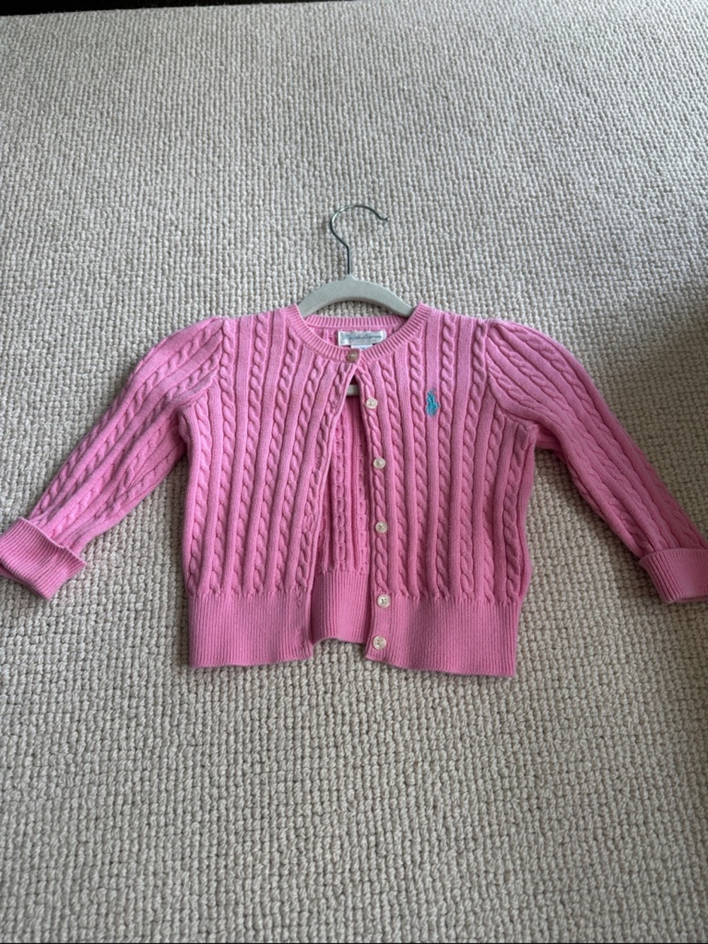 Ralph Lauren Pink Cable-Knit Cardigan sweater 12 months